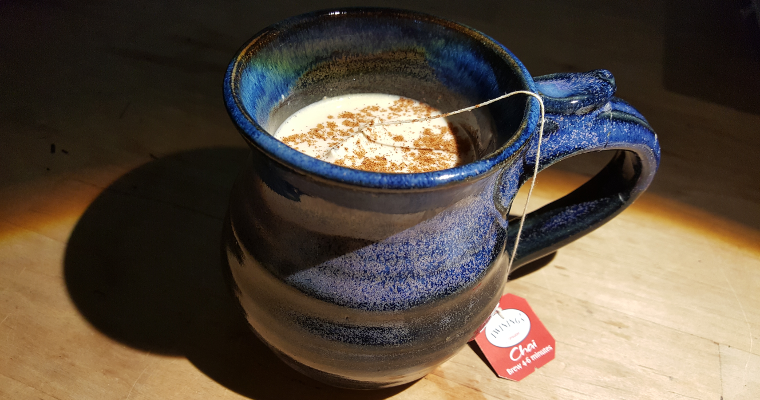 Keto Chai Latte in my favorite squashed fairy mug